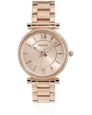 Fossil Damenuhr Carlie Es4301 Quarz, Uhr Ohne Stein - Mettallic