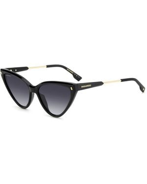 DSquared² D2 0134/S 807/9O Sunglasses Acetate Cat Eye Shaded - Black