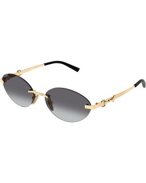 Gucci Gg2051S Horsebit Oval Sunglasses - Black
