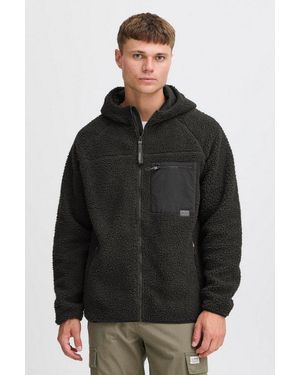 11 Project Fellimitatjacke Prromeneo Modische Teddyjacke Mit Kapuze - Schwarz
