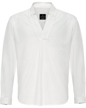 Antioch Sweatshirt Shirt V-Neck Long Sleeve - Weiß