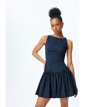 Koton Minikleid Viskose Ärmelloses Mini Dress - Blau
