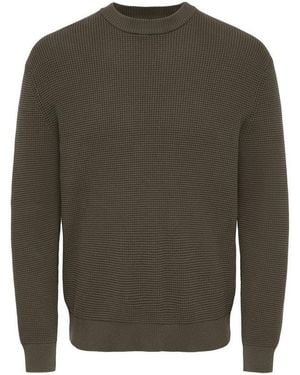 Only & Sons Rundhalspullover Onsmarius Ls Waffle Crew Reg Otl Baumwollmischung, Regular Fit - Grün