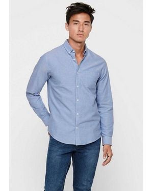 Only & Sons Langarmhemd Onsalvaro Slim Ls Oxford Shirt Noos - Blau