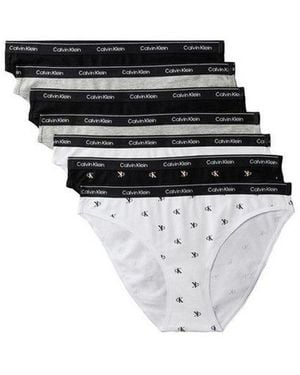 Calvin Klein Bikinislip Bikini 7Pk (Packung, 7Er-Pack) Körpernahe Passform Mit Elastischem Bund - Schwarz