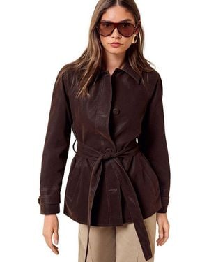 Friends Like These Lederimitatjacke Jacke Aus Kunstveloursleder (1-St) - Lila