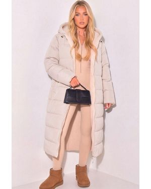 Copperose Winterjacke Wende-Wintermantel Oversized Langer Stepp- Und Teddyfell-Mantel 7591 Mit Kapuze - Pink