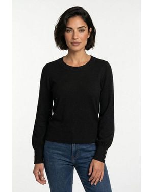Vero Moda Strickpullover Vmhappy Ls O-Nk Button Cuff Pullover Boo - Schwarz