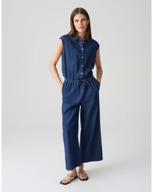 Opus Jumpsuit MONNY Wide im trendigen Jeans Look Denim - Blau