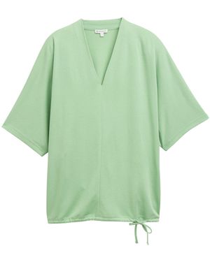 Tom Tailor T-Shirt mit V-Ausschnitt - Grün