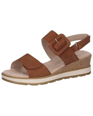 Caprice Sandalen Nubukleder Keilsandalette - Braun