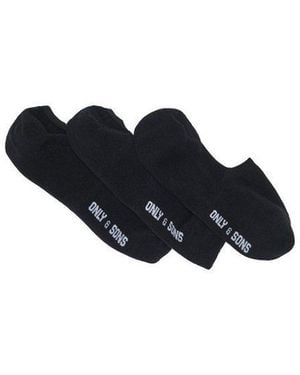 Only & Sons Füßlinge Onsbasic Invisible Sock 3 Pack Noos (Packung, 3-Paar) Baumwollmischung, Einheitsgröße - Schwarz