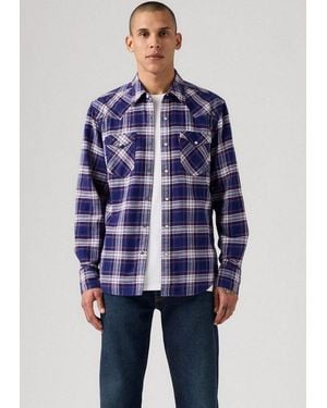 Levi's Flanellhemd Barstow Western Standard - Blau