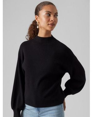 Vero Moda Strickpullover Vmnancy Ls Funnelnk Pullover Ga - Schwarz