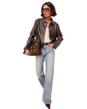 Friends Like These Lederjacke Kunstlederjacke Mit Kragen (1-St) - Braun