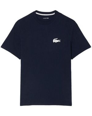 Lacoste T-Shirt Herren T-Shirt Croc Print Kurzarm Rundhals Baumwolle - Blau