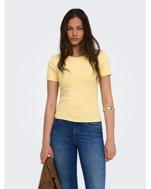 ONLY T-Shirt Onlriley S/S Topjrs Baumwollmischung - Blau
