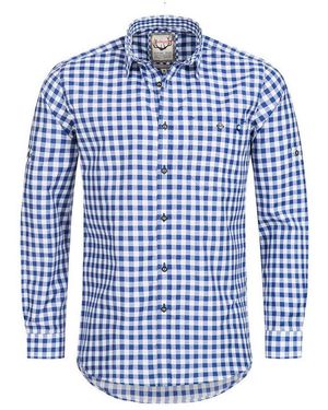 Stockerpoint Trachtenhemd Trachtenhemd Oc-Franzl, Kariert, Modern Fit - Blau