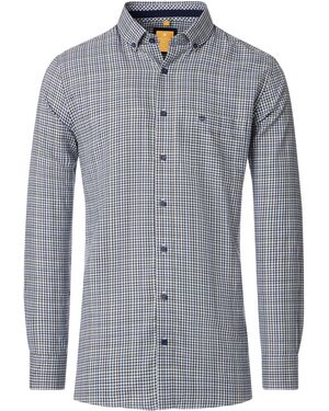 Redmond Langarmhemd kariert Modern Fit - Blau