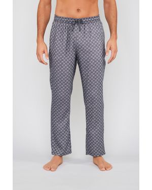 Joop! Pyjamahose Relax Baumwoll-Viskose-Mix, Cornflower-Design, Regular Fit - Blau