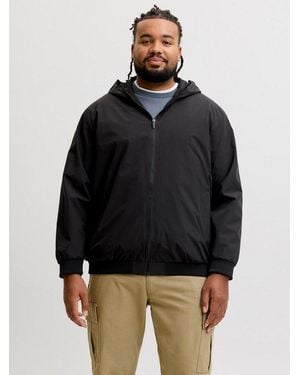 Jack & Jones Blouson Jjecharge Light Jacket Hood Noos Pls Kunstfaser, Regular Fit - Schwarz