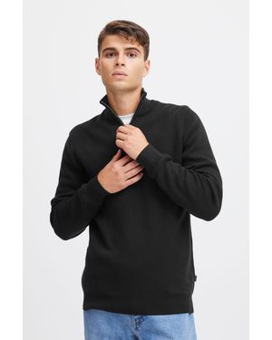 Casual Friday Troyer CFKarl 0105 milano knit zipper - Schwarz