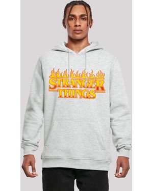 F4NT4STIC Kapuzenpullover Stranger Things Fire Logo Women Netflix TV Series Premium Qualität - Grau