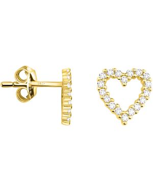 Sofia Milani Paar Ohrstecker Herz, 925 Silber Schmuck - Mettallic