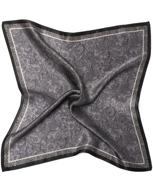 MayTree Seidentuch quadratisch Paisley 53x53, (Stück), 100% Seide, Trachten, Oktoberfest - Grau