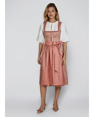 Spieth & Wensky Dirndl Hadema (1-Tlg) Farblich Abgestimmte Schürze Mit Glanz - Weiß