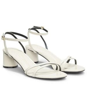 BOSS Sandalette Blockabsatz, Riemchensandale, Sommerschuh, Mit Feinen Riemchen - Weiß