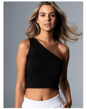 Trigema T-Shirt Modisches One-Shoulder-Top (1-tlg) - Schwarz