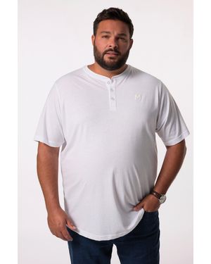 Men Plus Plus T-Shirt Men+ Henley Basic Halbarm Rundhals bis 8 XL - Weiß