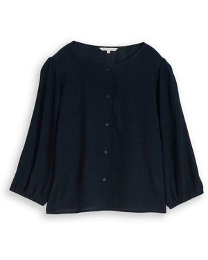 Tom Tailor Langarmbluse Feminine Blouse With Placket - Blau