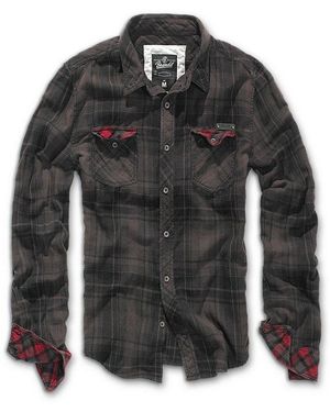 BRANDIT Flanellhemd Herren Duncan Checked Shirt (1-Tlg) - Schwarz