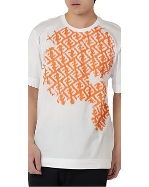 Fendi Print- Illusion T-Shirt - Weiß