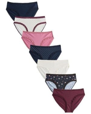 Next Slip Baumwollslips Mit Spitze Und Hohem Bein, 7Er-Pack (7-St) - Lila