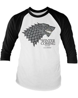 Game Of Thrones T-Shirt Stark Sigil Baseball Long Sleeve Tee - Schwarz