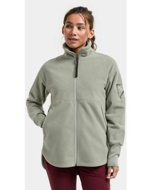 Didriksons Fleecejacke Damen Winddicht Ronja Mit Taschen - Grau