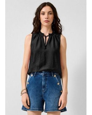 QS Blusentop Bluse Blusentop Aus Viskosemix - Blau