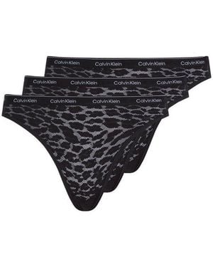 Calvin Klein Bikinislip 3 Pack Bikini (Low-Rise) (Packung, 3-St. 3Er-Pack) Mit Ck-Logo Am Bund - Schwarz