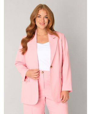 Base Level Curvy Jackenblazer Yelena mit großen Knopf - Pink