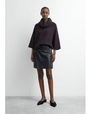 Comma, Minirock Rock Kurzer Fake Leather Rock - Schwarz