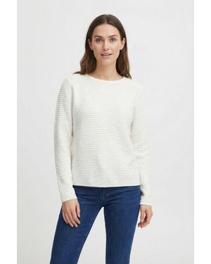 Freequent Strickpullover Fqdodo-Pu-Dottie Mit Strick-Knoten-Details - Weiß