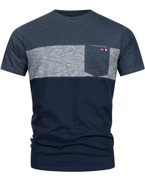 INDICODE T-Shirt INSprings mit dezenter Brusttasche aus angenehmem Material - Blau