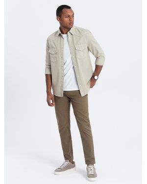 Ombre Chinohose Slim Chino-Hose - Weiß