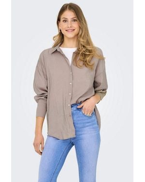ONLY Hemdbluse Onlzazima L/S Loose Shirt Wvn Noos - Blau