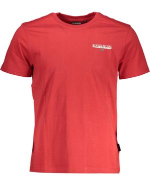Napapijri Kurzarm T-Shirt Rot mit Print &