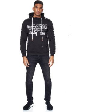 Rusty Neal Kapuzensweatshirt mit plakativem Frontprint - Schwarz