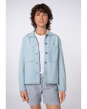 Sublevel Jeansjacke Jacke Denim Overshirt mit Brusttaschen - Blau